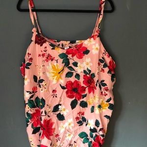 Plus V-Neck Cami Style Floral Top
